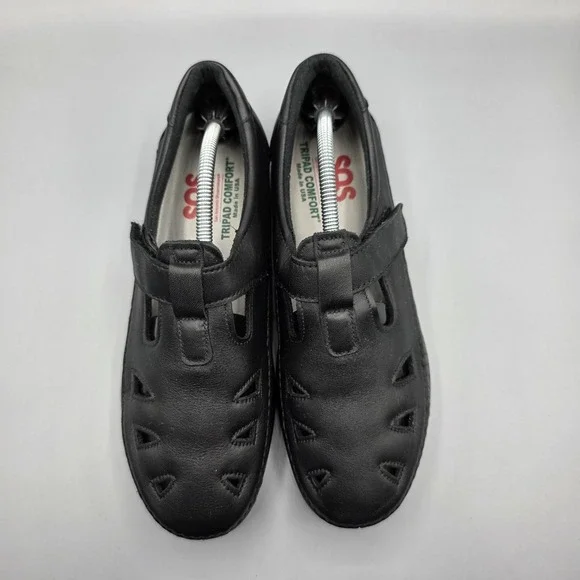 SAS Shoes Womens 9M Black Roamer Loafer Tripad Comfort T-Strap Mary Jane - Picture 4 of 14